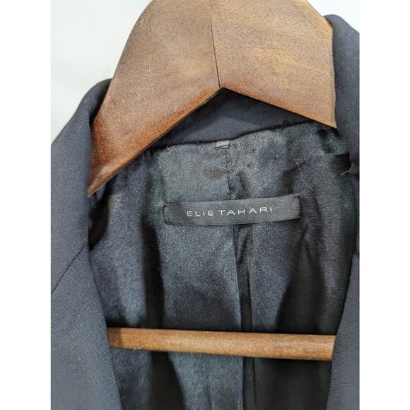 Elie Tahari Blazer Women 2 XS Wool Black 3 Button Suit Jacket Business Office - Picture 4 of 15